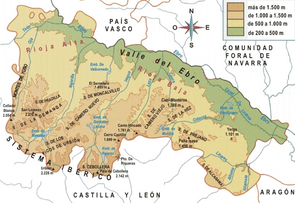La Rioja Relieve Mapa