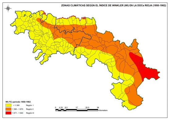 Zonas climáticas en el periodo 1950-1982