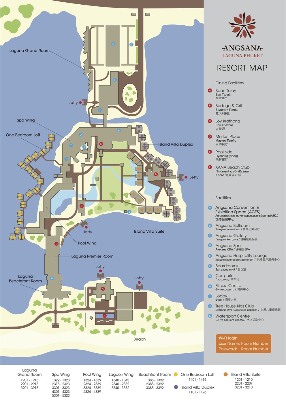 Angsana Laguna Resort Map