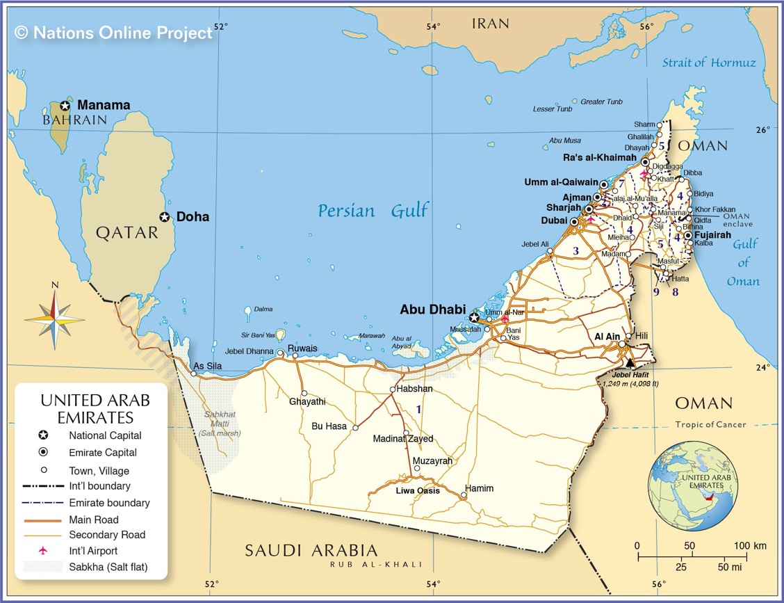 United Arab Emirates Map