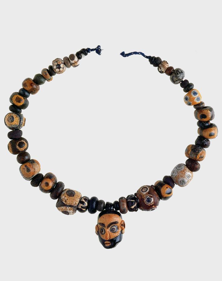 Phoenician Glass Eye Bead Necklace