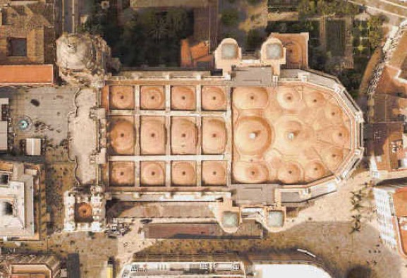 Aerial View Cathedral Malaga (detail)