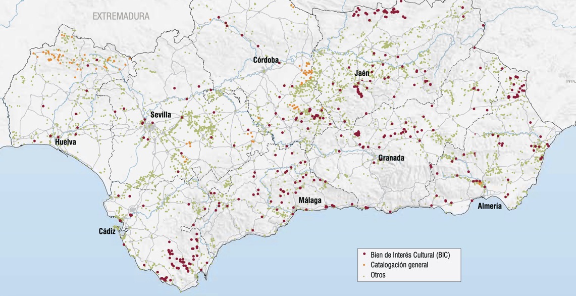 Distribución del patrimonio de la prehistoria y protohistoria