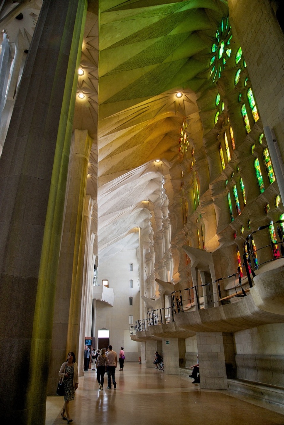 Lateral Aisle and Stained Glass Windows