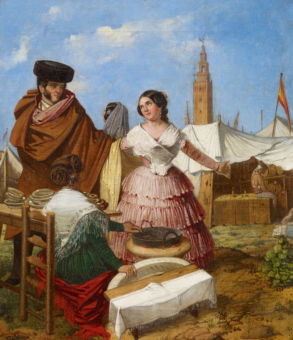 Courting at a Ring-Shaped Pastry Stall at the Seville Fair