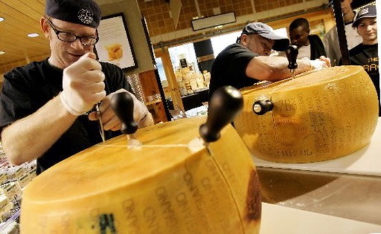 Parmigiano cut open